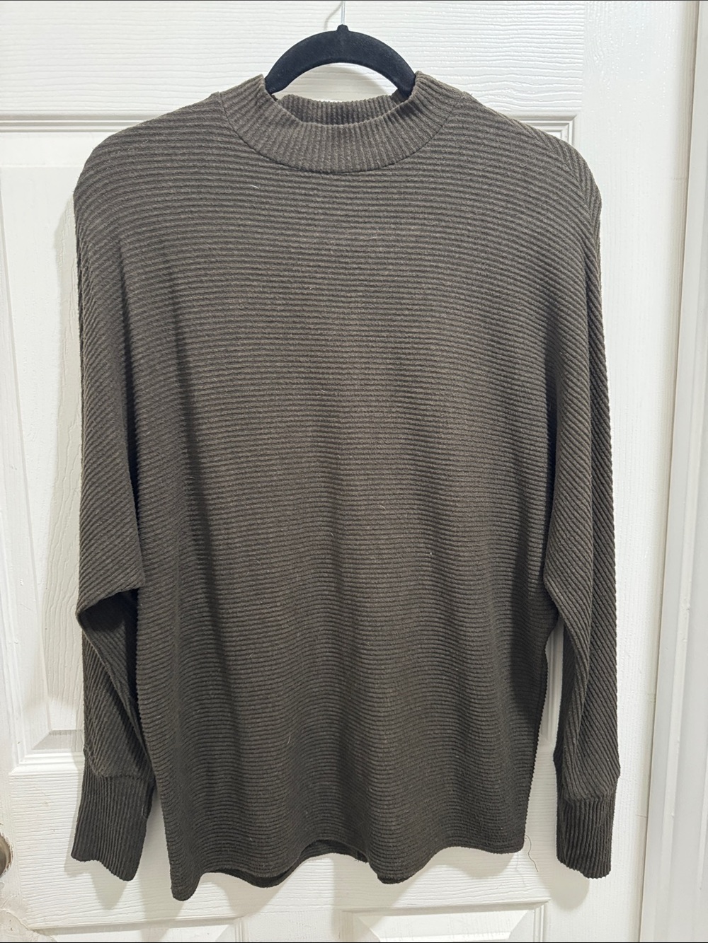 Women’s Ribbed Crewneck Sweater - Olive Brown